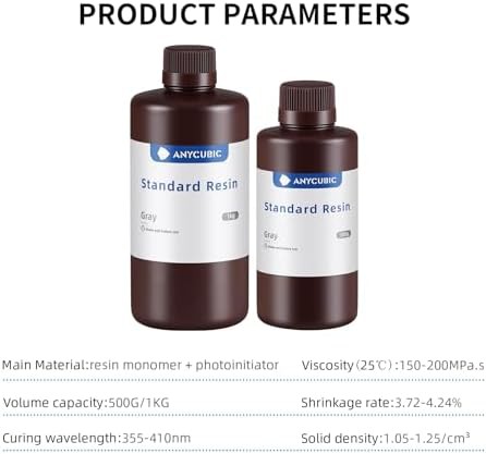 Grey fast curing UV photopolymer resin 1kg — photo 5