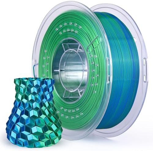 Silk PLA dual color blue green filament
