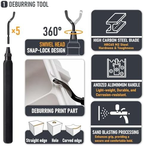 Manual finishing and deburring tool set — photo 3