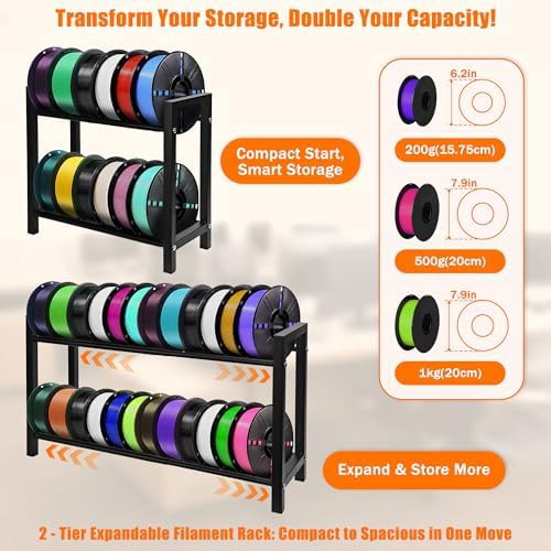 Two tier expandable filament storage rack — photo 3