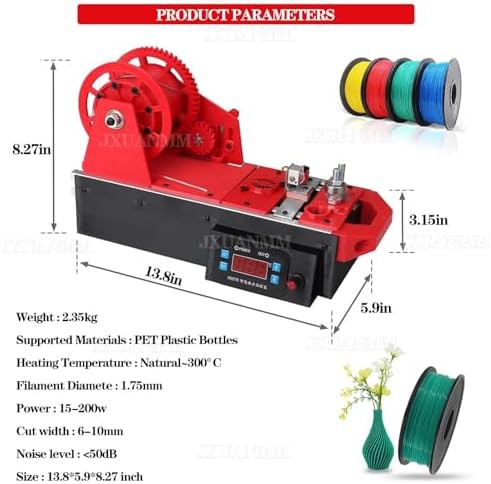 Red desktop PET bottle filament recycler — photo 3