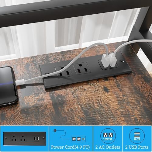 Rolling printer stand with power outlet — photo 3