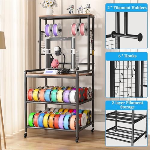 Rolling printer stand with power outlet — photo 4