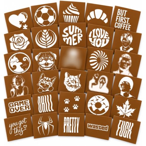 30pcs Coffee Stencils for 3D Printed Coffee Printer